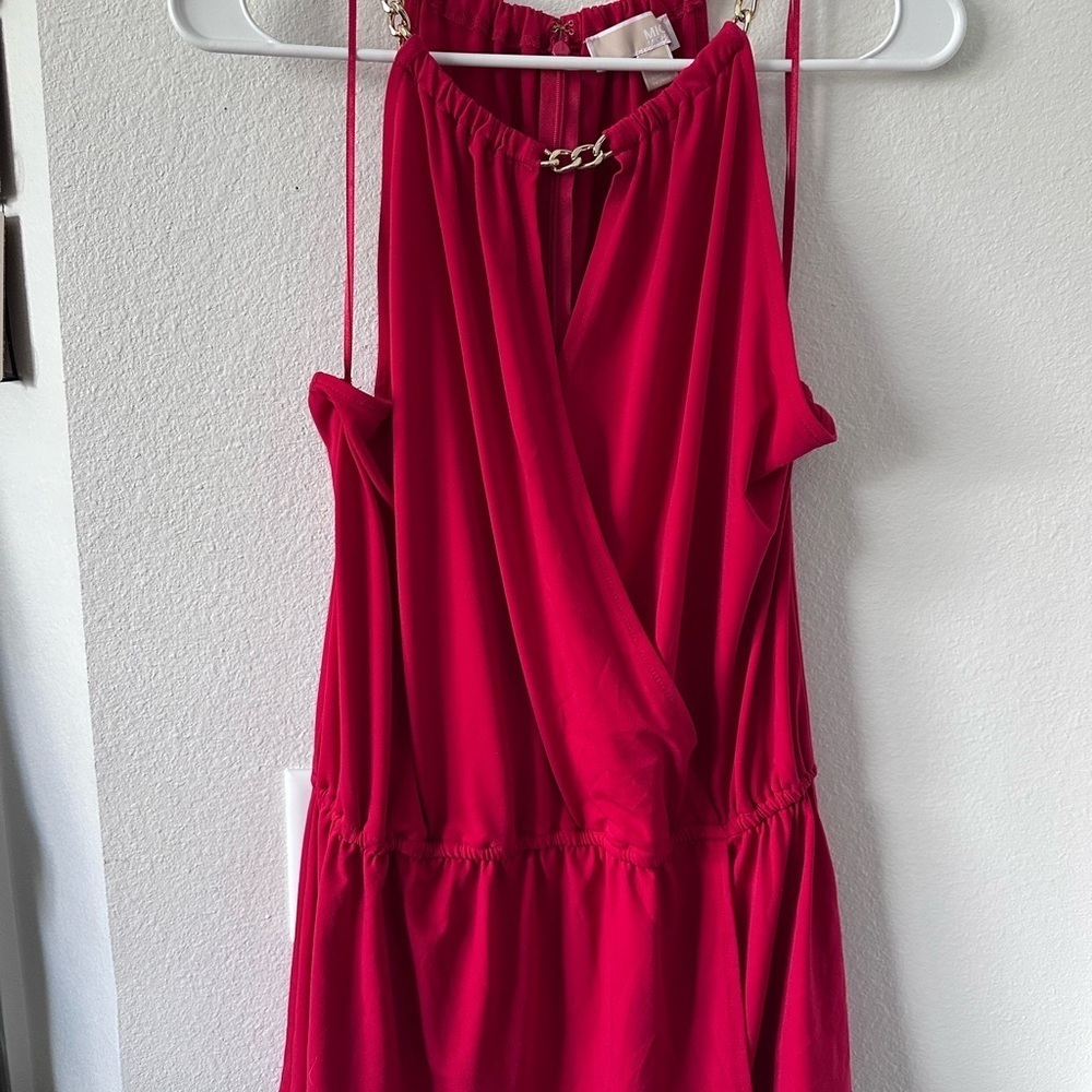 Michael Kors Vibrant Red Sleeveless Shirt Size L